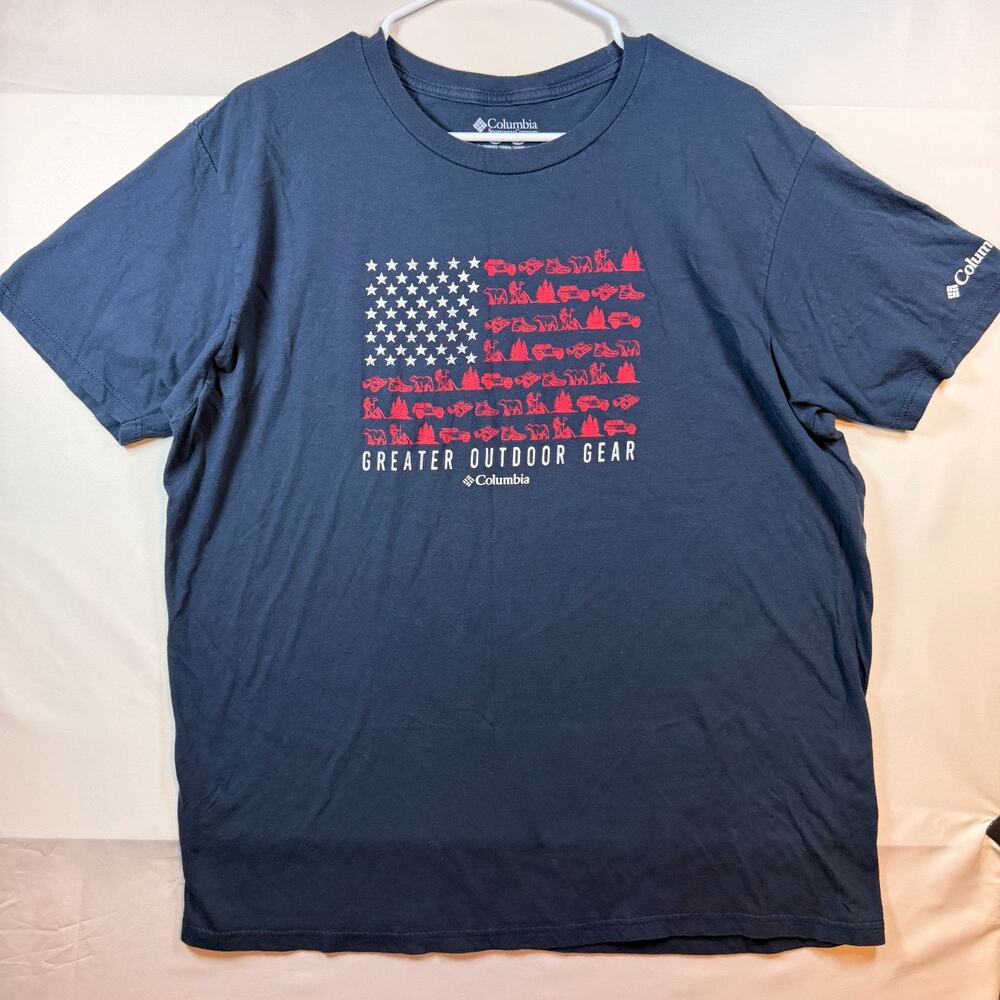 Columbia Greater Outdoor Gear Graphic T Shirt Mens Black Size XL